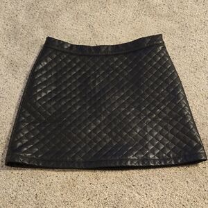 Pink Lily] Quilted Black Mini Skirt
